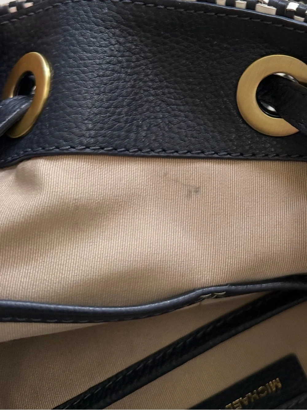Michael Kors Medium Junie Woven Leather Backpack